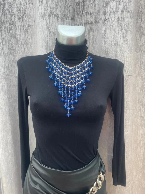 Blaanke kraal ketting met blauwe parels – photo 3